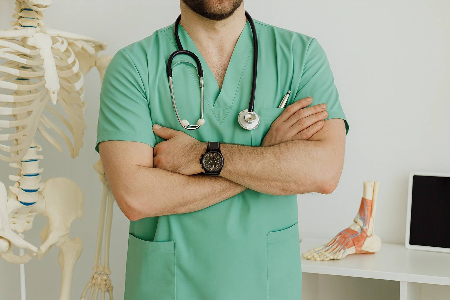 Profesional de la salud atendiendo a un paciente